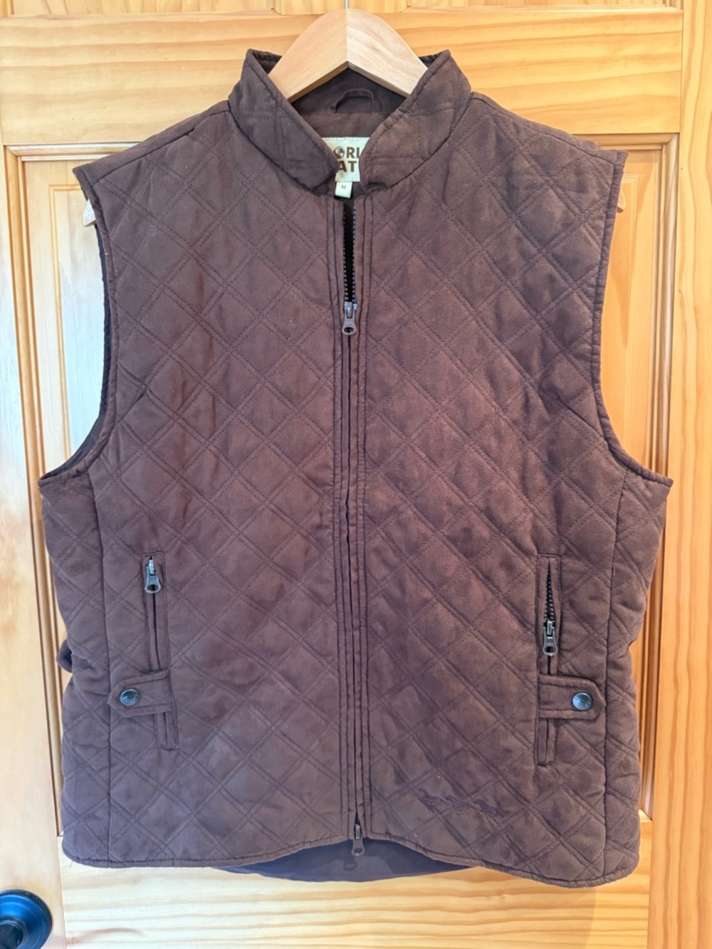 Quilted Brown Equestrian Vest Size Medium